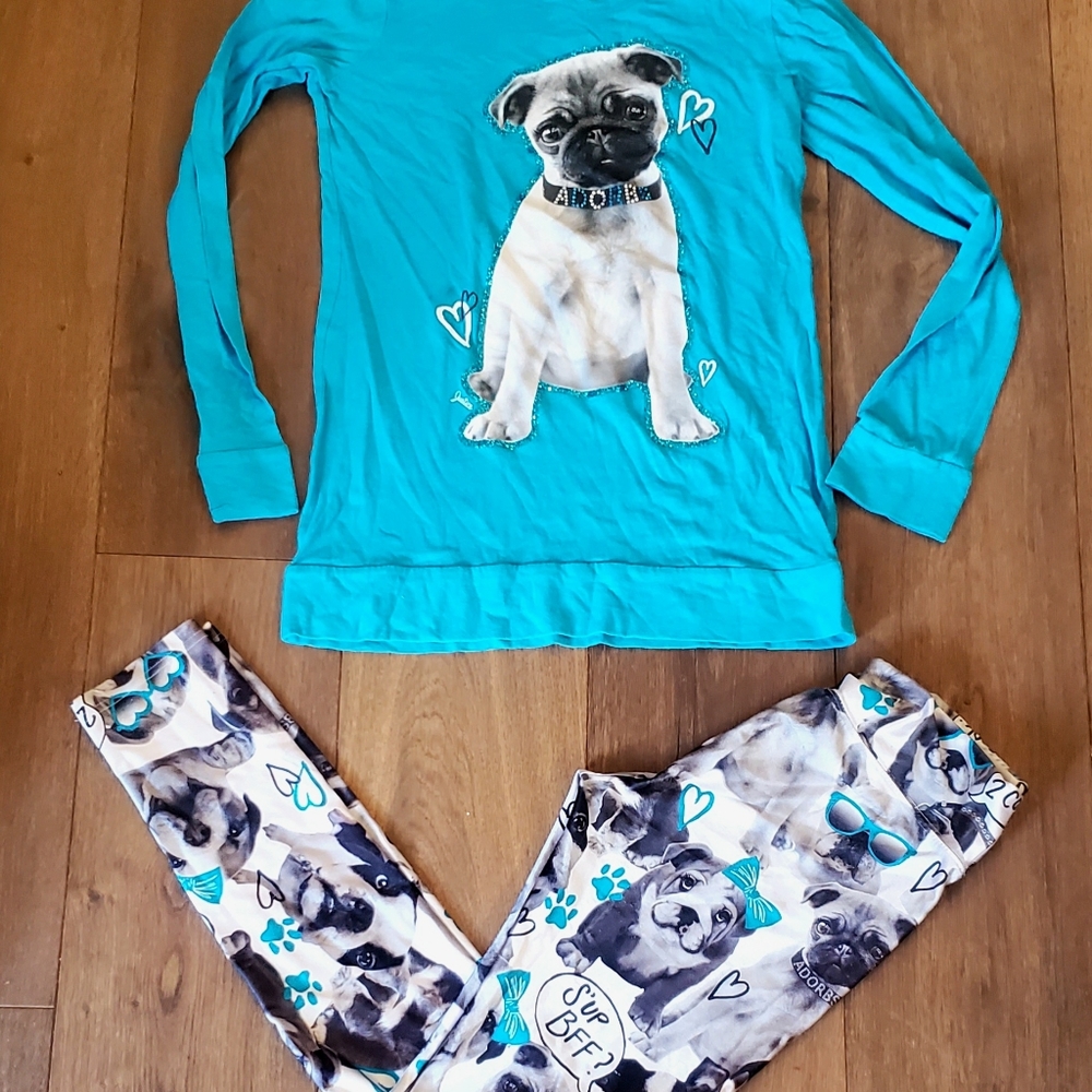 Justice pug puppy legging set